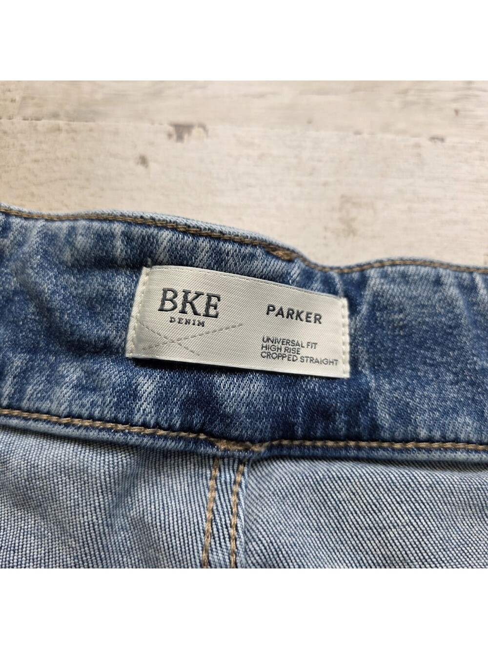 BKE Parker HIgh Rise Cropped Straight Raw Hem Dual Button Women's 30x28 - Picture 4 of 10